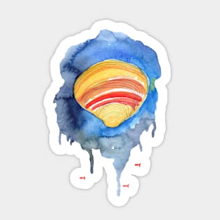 Seashell Loose Watercolor Art Sticker